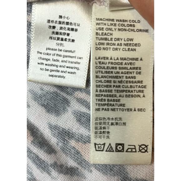 Free People Women's Leopard Print Tourist Tee Pink and Gray, Size XS - Picture 5 of 7